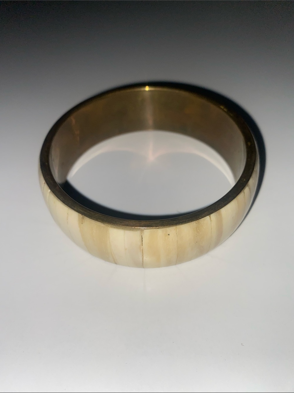 Ivory-Toned Wide Bangle Bracelet